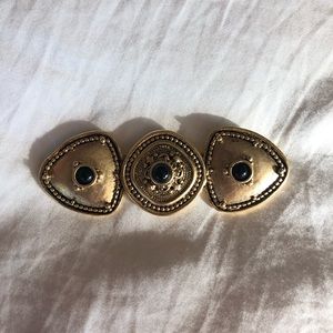 {Vintage} Gold Lazuli Brooch